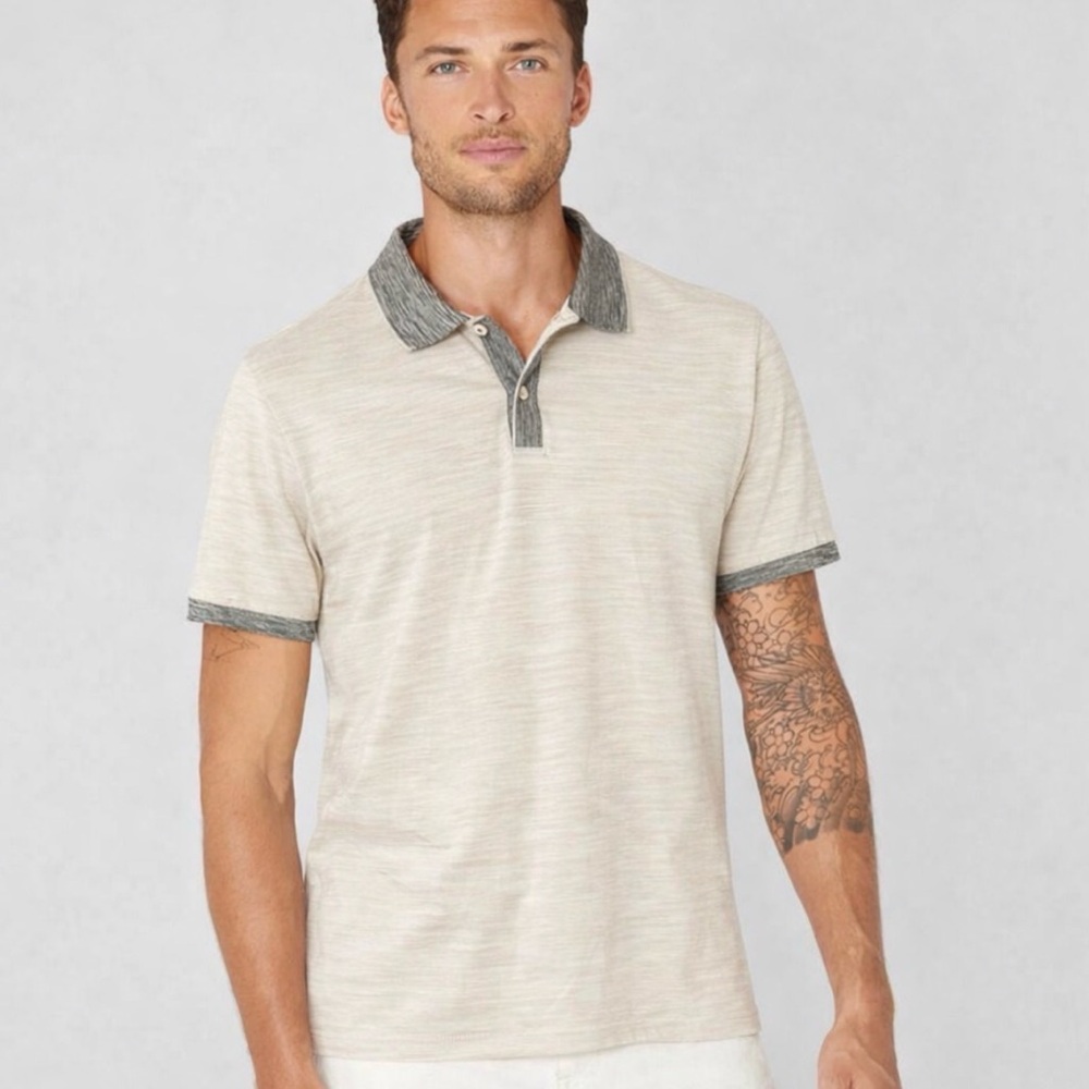 Club Monaco Space Dye Short Sleeve Polo Preppy Golf Casual Night Out XL